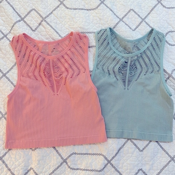 Other - EUC Bralettes size small - rose gold/sage.